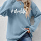 #MomLife Letter Graphic Round Neck Sweatshirt