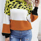 Color Block Round Neck Sweater