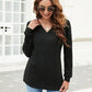 Ribbed Surplice Long Sleeve T-Shirt