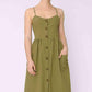Full Size Spaghetti Strap Smocked Dress with Pockets