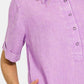 Zenana Washed Linen Raw Hem Dress with Pockets - Brand Zenana