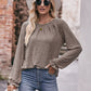 Long Flounce Sleeve Round Neck Blouse