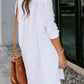 Button Up Collared Neck Long Sleeve Shirt Dress