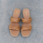 Qupid Women's Summertime Fine Double Strap Twist Sandals