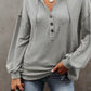 Full Size Buttoned Drop Shoulder Hoodie