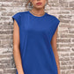 Women's Round Neck Cap Sleeve Top