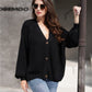 Women's TrendiStyles Rib-Knit Balloon Sleeve Cardigan