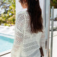 Full Size Openwork V-Neck Long Sleeve Knit Top