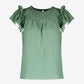 SO CHIC Pleated Detail Flutter Sleeve Blouse