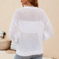 Beauteous Round Neck Openwork Dropped Shoulder Knit Top