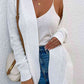 Open Front Rib-Knit Cardigan with Pockets