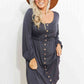 Full Size Scoop Neck Empire Waist Long Sleeve Mini Dress