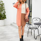 Full Size Color Block Dropped Shoulder Sweater Dress