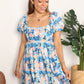 Double Take Floral Square Neck Puff Sleeve Dress