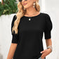 Round Neck Lantern Sleeve Blouse