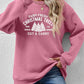 Christmas Themed Round Neck Graphic Long Sleeve Sweatshirt