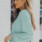 Full Size Mint Green Ribbed Drop Shoulder Hoodie