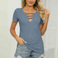 Full Size Twisted V-Neck T-Shirt