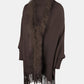 BeautifulMe Fringe Open Front Long Sleeve Poncho