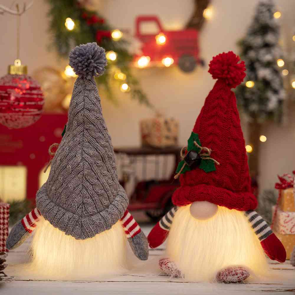 Winter Christmas Light-Up Short Leg Faceless Gnome