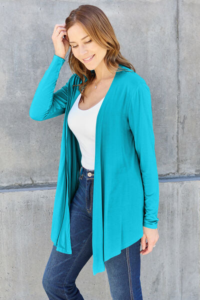 Basic Bae Full Size Open Front Long Sleeve Cover Up Cardigan *