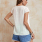 Tie Neck Ruffled Short Sleeve Blouse