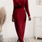 Ruched Turtleneck Long Sleeve Dress