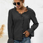 Frill Trim V-Neck Flounce Sleeve Shirt