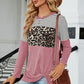 Leopard Striped Round Neck T-Shirt