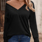 Full Size V-Neck Long Sleeve Top