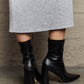 Weeboo Stacy Block Heel Sock Black Boots