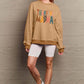 Simply Love Full Size Letter Graphic Camel Brown Long Sleeve Sweatshirt