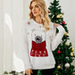 Winter Themed Round Neck Long Sleeve Sweater