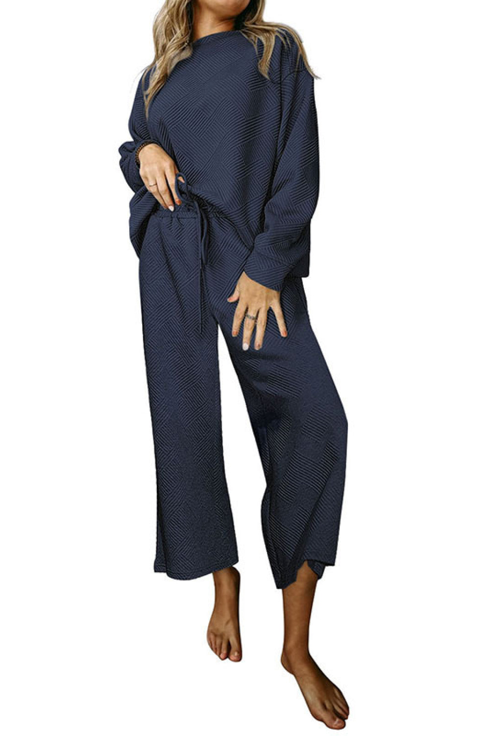 Full Size Dropped Shoulder Top and Pants Set