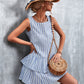 Women's Striped Layered Sleeveless Dress