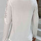 White Spliced Lace Notched Neck Top