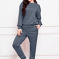 Comfy n' Cozy Round Neck Long Sleeve Sweatshirt and Pants Set