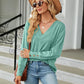 Full Size V-Neck Long Sleeve T-Shirt