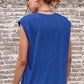 Women's Round Neck Cap Sleeve Top