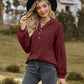 Full Size Cable-Knit Dropped Shoulder Hoodie