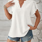 Swiss Dot Notched Petal Sleeve T-Shirt
