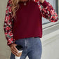 Floral Raglan Sleeve Round Neck Sweatshirt