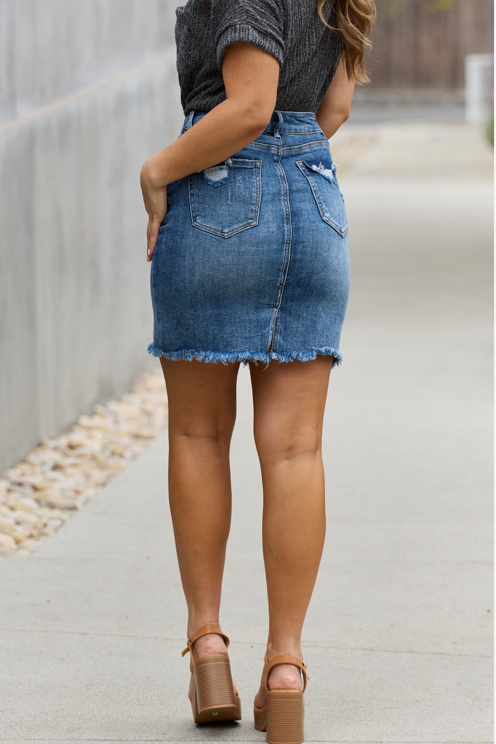 RISEN Amelia Full Size Denim Mini Skirt *