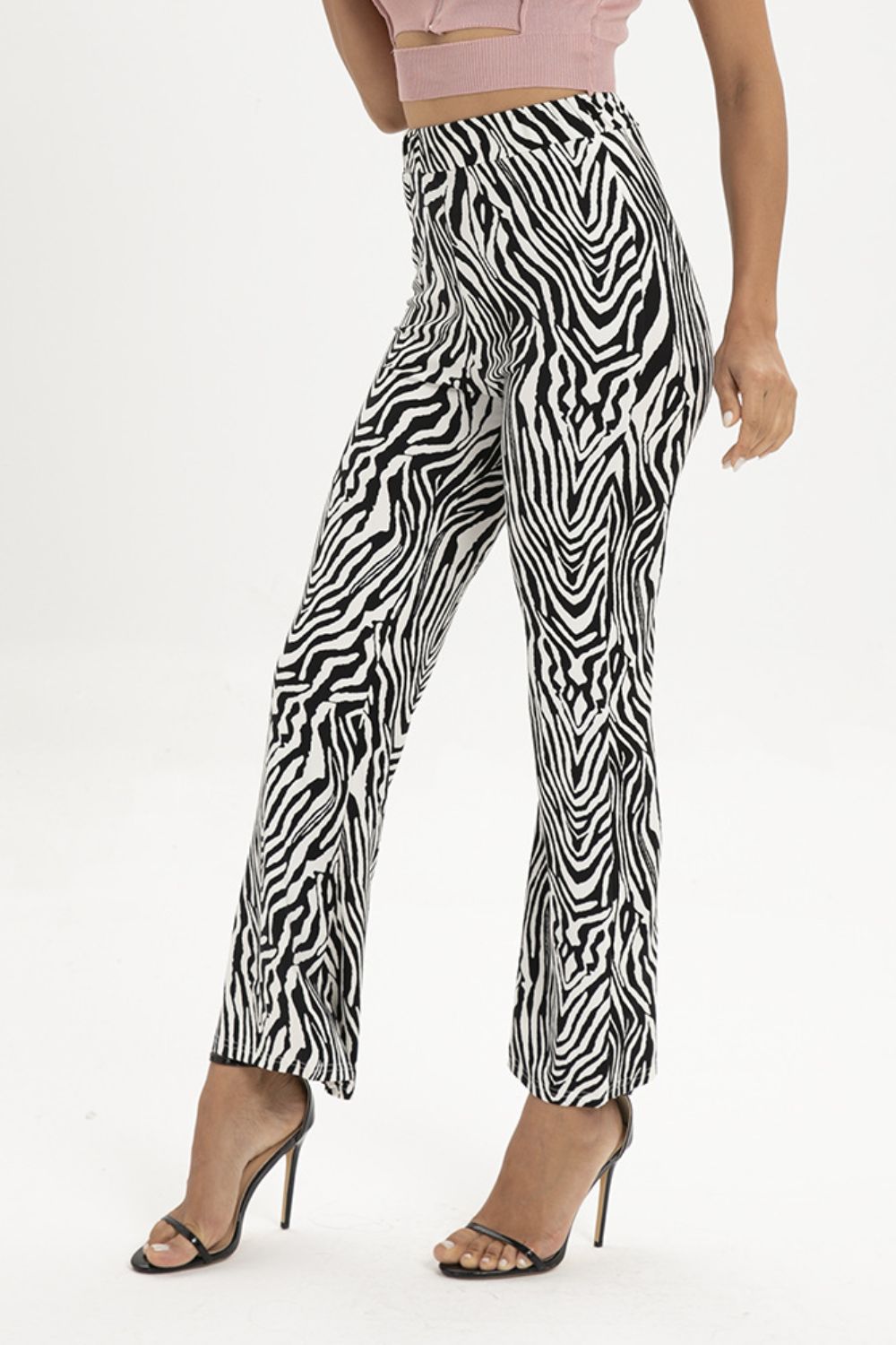 Women's Zebra Print Straight Leg Pants