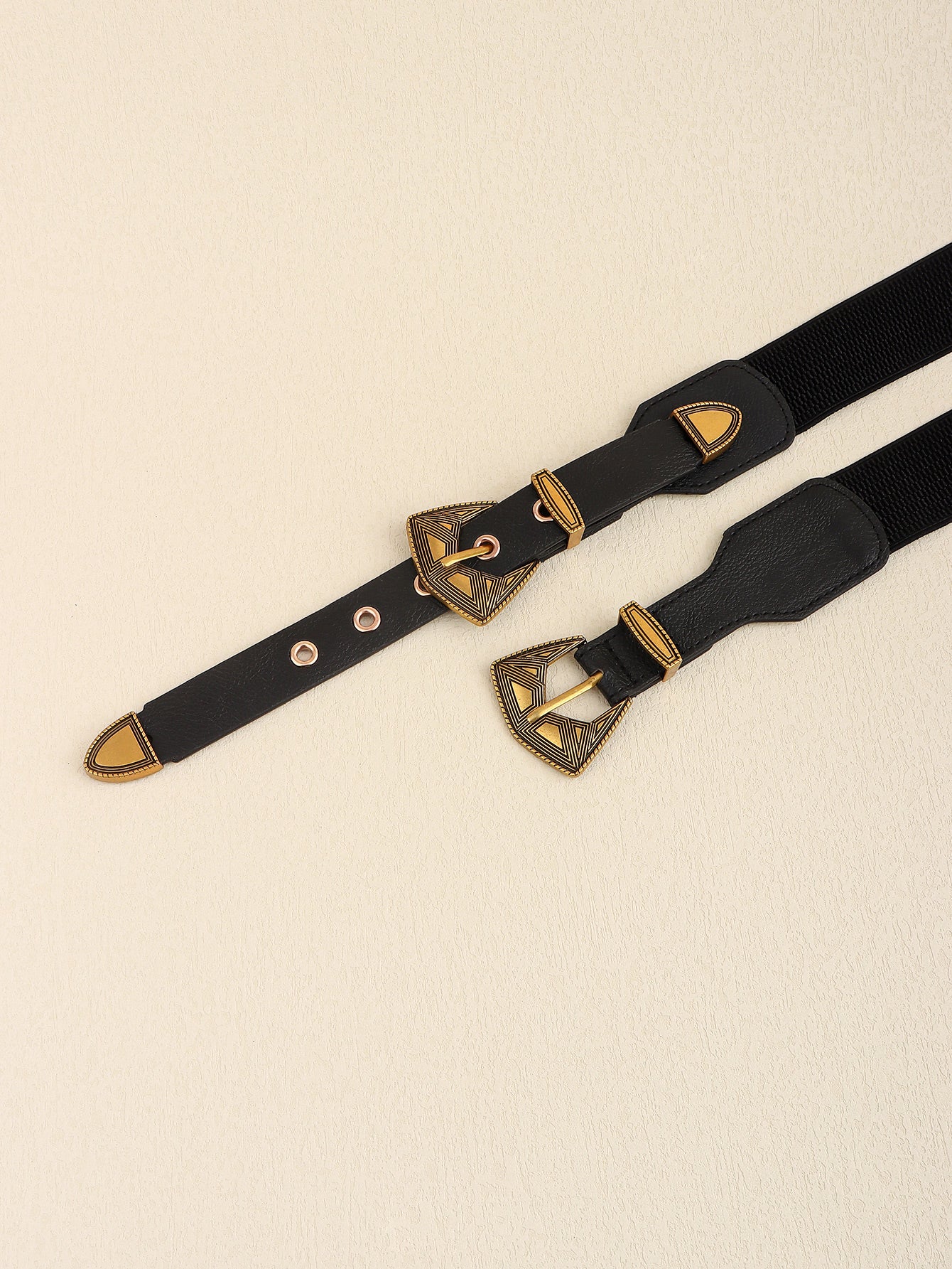 Jessica Anne Beauty Double Buckle PU Leather Belt