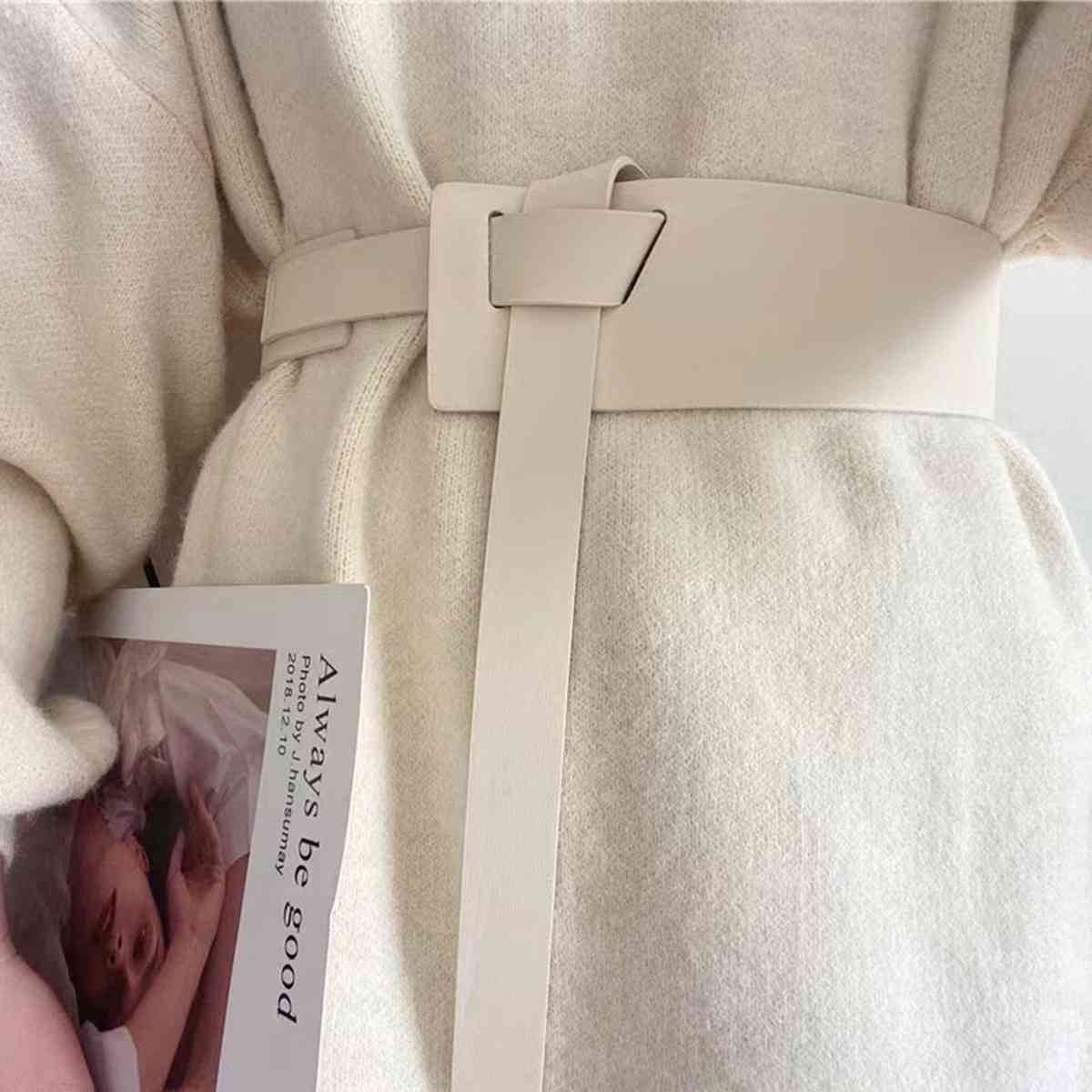 Chic Woman Knot Detail PU Belt