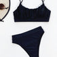 Adjustable Strap Ruched Two-Piece Swim Set