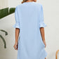 Notched Flounce Sleeve Mini Dress