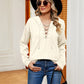 Full Size Lace-Up Long Sleeve Hoodie
