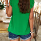Frill Ruched Mock Neck Sleeveless Blouse